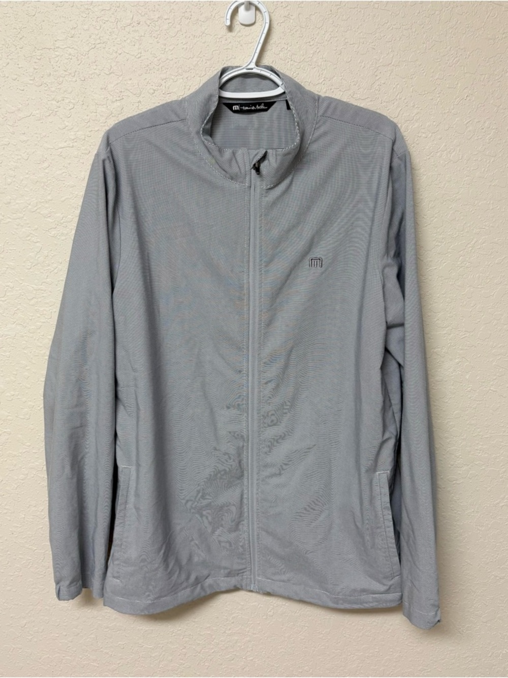Travis Mathew Men’s Gray Full Zip Lightweight Golf Jacket Polyester Size L